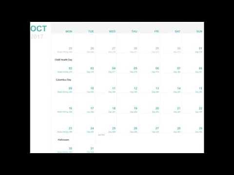 October 2017 Calendar Printable with Holidays and Moon Phases