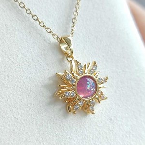 Rapunzel Sun Opal Spinning Necklace: 14K Gold Filled Fidget Jewelry - Etsy