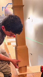 How to install a wooden newel post skills #construction #flooring #tips #diy #fypシ゚viral #fypシ #viralvideo #usa | COnstructionnZ