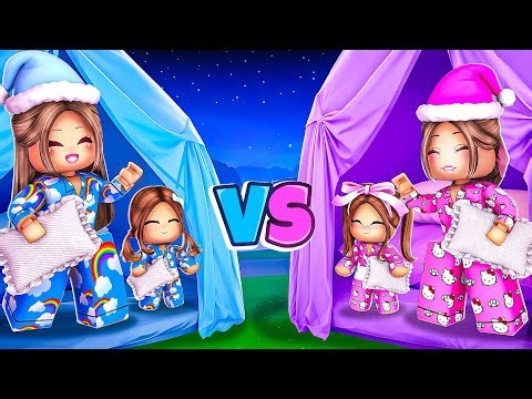 BLUE vs PINK SLEEPOVER in Brookhaven!