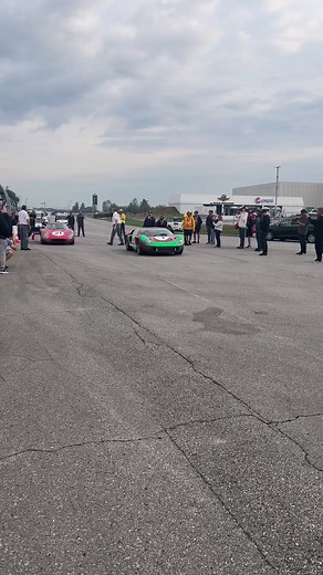 And here. We. Go. The 1965 Ferrari 250 LM and 1966 Ford GT40 are on track at the Racing Capital of the World! #IMSA | #BattleOnTheBricks | Indianapolis Motor Speedway