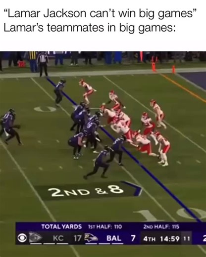 Baltimore Ravens Fanpage on Instagram: "Never seen a team fail their QB time and time again like the Ravens have failed Lamar Jackson. (Via NFLMemes on X)"