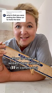 16K views · 144 reactions |  Wreath Making Tip: use an E-Z Bow Maker to create wreath bows! Using a bow making tool allows you to make beautiful bows and reduces stress on your hands! | 3 Little Greenwoods Creations | Facebook