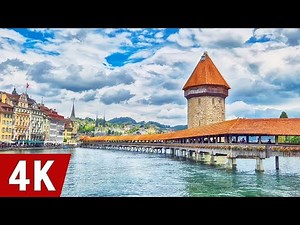 Lucerne (Luzern) - Beautiful city in Switzerland | Walking tour 4K of the Sights | Musegg Wall