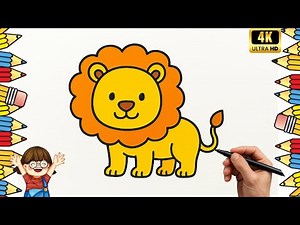How To Draw A Lion Easy Step By Step | Easy Lion Drawing For Kids | Lion Easy Drawing And Painting 🎨