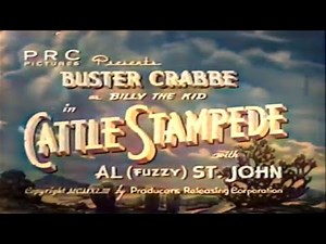 Cattle Stampede (1943 Colorized) 📽Classic Western Movie📽 Buster Crabbe, Al St. John
