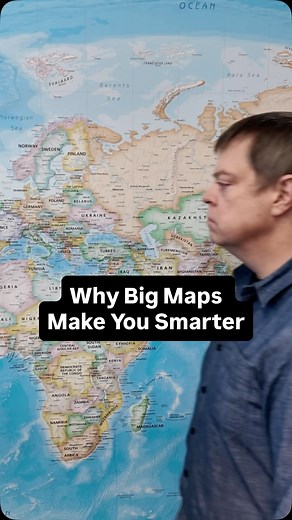 1.5K views · 15 reactions | Most people think big wall maps are just decoration, but they actually teach you things every single day. You pick up geography passively, guests stop to look, and the whole room feels smarter. Maps do more than people realize! #maps #geography #wallmap #maplover #walldecoration | World Maps Online | Facebook