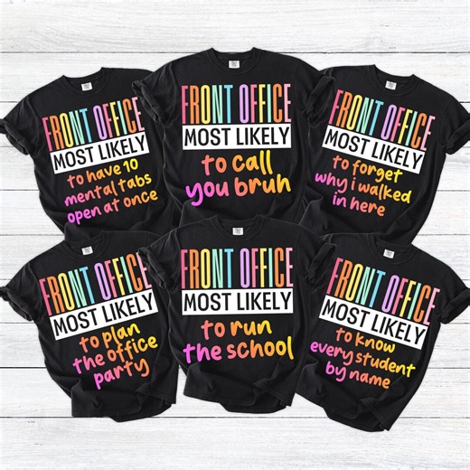 Front Office Staff Shirt: Back to School Admin Team Squad Secretary Tshirt - Etsy