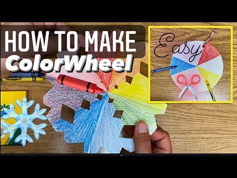 EASY Color Wheel ART Project - Snowflakes for Kids Beginners Step by Step TUTORIAL #mrschuettesart