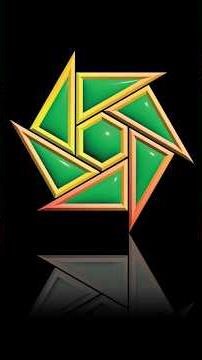 3D Geometric Star Logo Design 🔥 Green & Gold Abstract Shape | Modern illustrator Tutorial