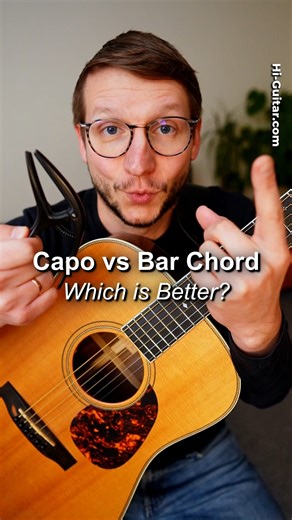 16K views · 176 reactions | Capo vs. Bar Chords: Which Is Better? Comment “GUIDE” for the free bar chord guide. #guitarlessons #guitartutorials #guitar | Hi Guitar by Florian | Facebook
