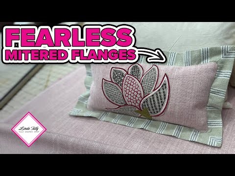 How to Make Double-Sided Mitered Flanges for Pillows...with Striped Fabric
