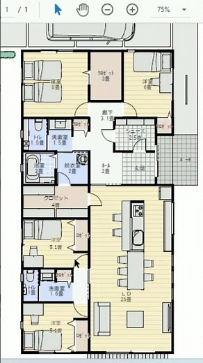 40 tsubo (132m²) 4LDK single-story floor plan
