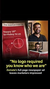 Zomato's Logo-Free Newspaper Ad Goes Viral 🤯 Brilliant Marketing Move! #Shorts