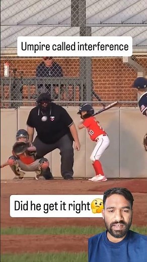 Umpire called interference #baseball #softball