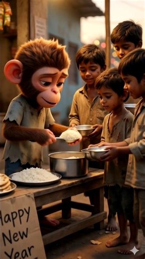 Nino the Kind Monkey Wishes You Happy New Year 🥳💖 | Spread Love & Happiness #shorts