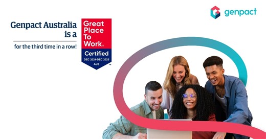 9.8K views · 61 reactions |  It’s a hattrick!  For the third year in a row, Genpact Australia has been recognized as a Great Place to Work!  This achievement is a testament to the incredible work our teams put in every day to foster a culture of innovation, collaboration, and growth. We’re just getting started—here’s to reaching even greater heights together!  | Genpact | Facebook