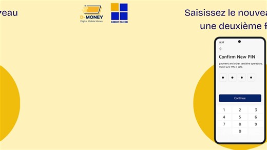 Vous avez oublié votre code PIN ? Suivez ces étapes simples pour réinitialiser votre accès en quelques secondes. La sécurité, c’est simple avec D-Money. #DMoney #Sécurité #tutoriel #CodePIN | D-Money
