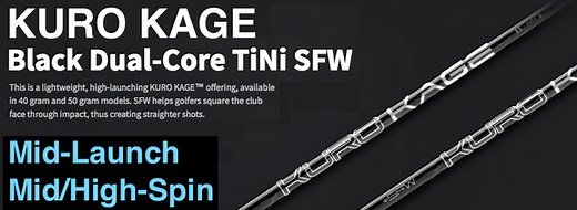Mitsubishi Kuro Kage Black Dual-Core TiNi SFW: Mid/High-Launch & Mid-Spin Custom Golf Shaft FREE Factory Adapter Tip!!!