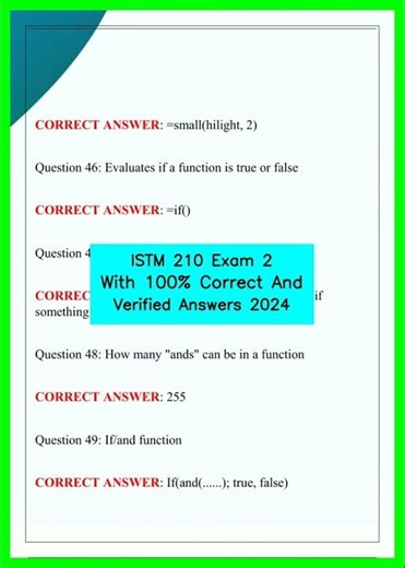 ISTM 210 Exam 2 With 100% Correct And Verified Answers 2024 video