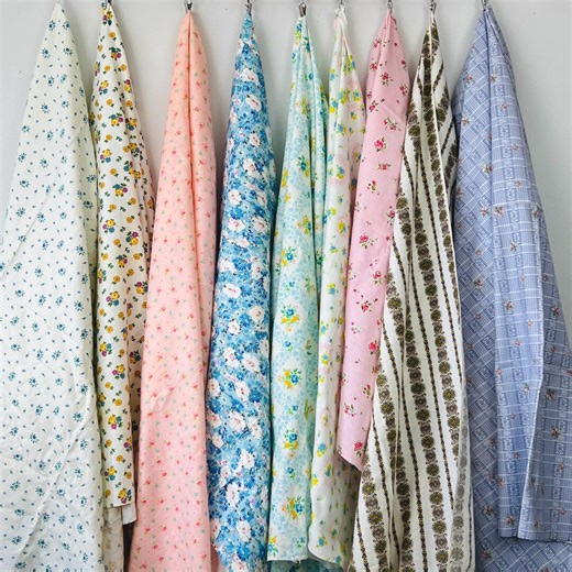 Vintage Flannel Fabric Remnants - Your Choice of Florals and Foulard #7727 - Etsy