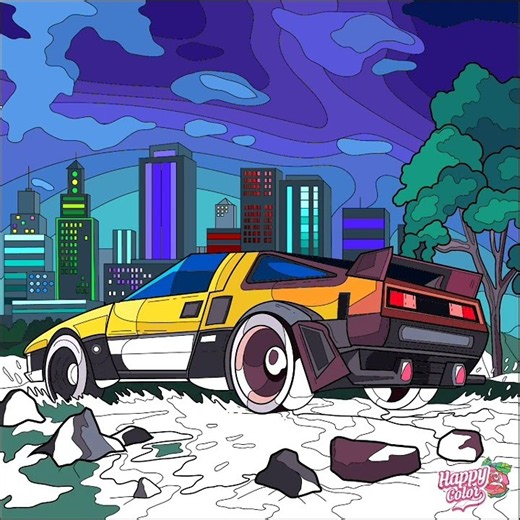 تلوين رسمه سياره فيراري🏎️تمرين رسمه سياره فيراري طريقه جميله
