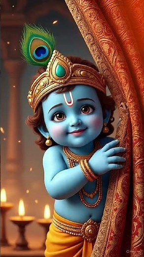 “Krishna’s Sweet Longing | Divine Child Reaches for Fruit | Pixar-Style 3D Animation”