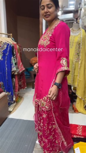 Mana Kdai Center | 🇦🇺 An elegant sharara suit, custom-made for our lovely client Aman from Australia. A stunning magenta creation with exquisite handwork,... | Instagram