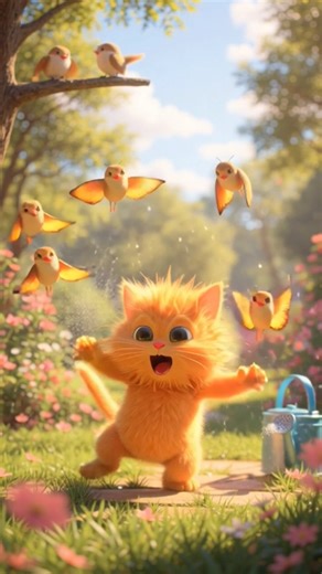 beautiful cat playing #cartoon #animation