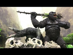 Kong Skull Island : Kong vs Skullcrawler ( Stop Motion ) Hiya Toys Full