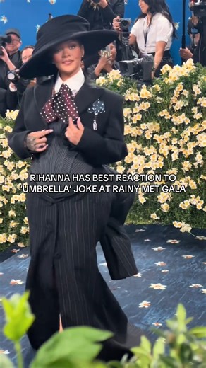 9.9M views · 271K reactions | Rihanna had the best reaction to our "Umbrella" joke at the rainy #MetGala  | Access | Facebook