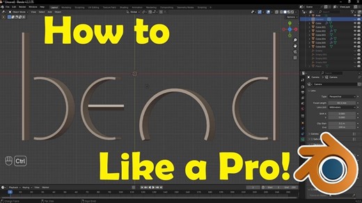 如何使用简单的 弯曲变形修改器 变形修饰符在Blender中弯曲对象