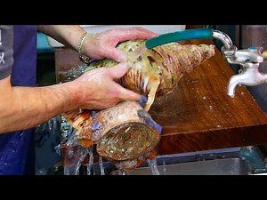 Japanese Street Food - GIANT CONCH & CLAM Okinawa Japan Seafood