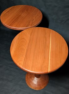Hand Carved Cherry End Tables - Etsy