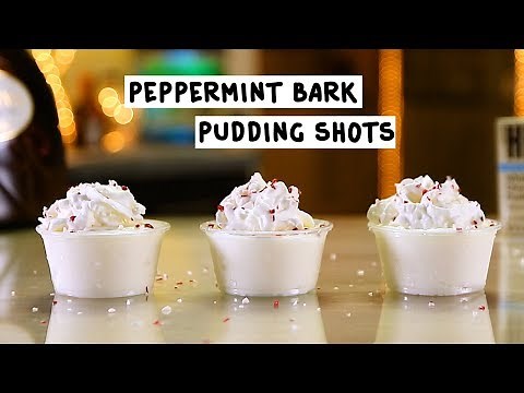 Peppermint Bark Pudding Shots
