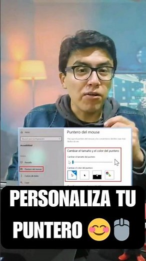 Como PERSONALIZAR el tamaño y color del PUNTERO del MOUSE 😊🖱️ #PersonalizaciónDeMouse #puntero #pc