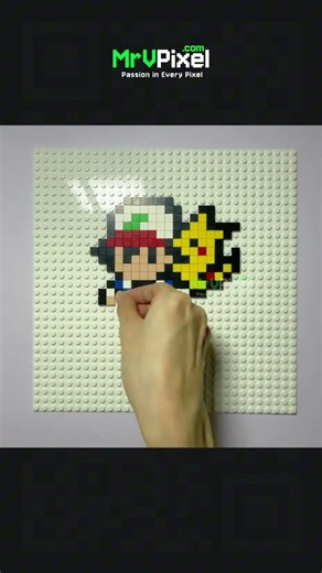 Iconic duo: Ash & Pikachu in pixels! ⚡🧢 | Pixel Art