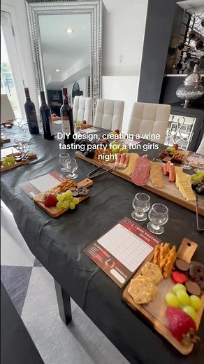 DIY wine tasting party . girls night #girlsnight #winetasting #diy #charcuterieboard