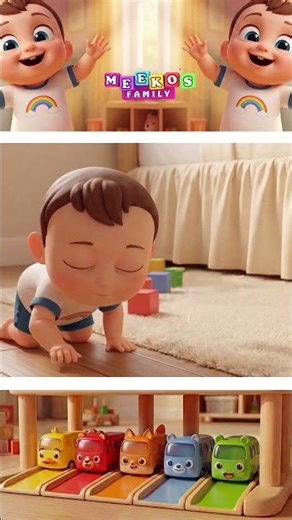 Toy Bus Finger Family Song With Baby Meeko #shorts #meekosfamily #nurseryrhymes #kidssong