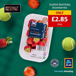 It's back! 🎾Are you watching the tennis? We've got the perfect wee snack for you! 🍓#AldiScotland | Aldi Scotland