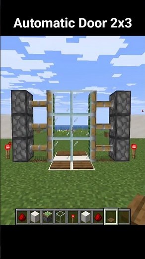 Easy 2x3 Automatic Piston Door Tutorial | Minecraft #mctutorial #minecraftbuilding #shortsminecraft