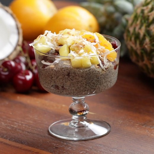 237K views · 432 reactions | Chia pudding is the perfect prep-ahead breakfast--just stir the ingredients together and let the refrigerator do the work! Recipe: https://tasty.co/recipe/coconut-chia-pudding-with-oranges-pineapple-and-dried-cherries | Tasty | Facebook