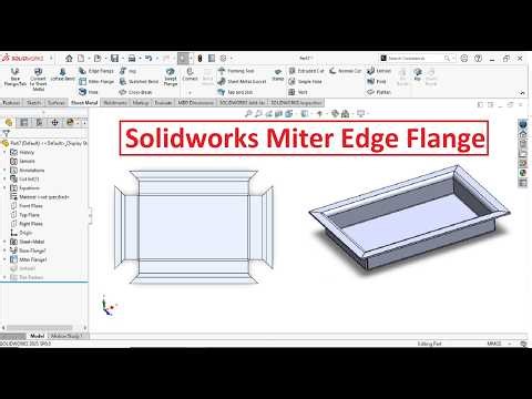 Solidworks sheet metal tutorials| Miter edge flange option