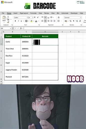Microsoft Excel- Barcode