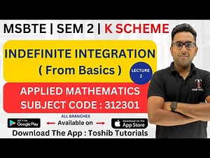 Indefinite Integration Diploma 2nd Sem | Integration Diploma 2nd Sem | MSBTE | Toshib Tutorials