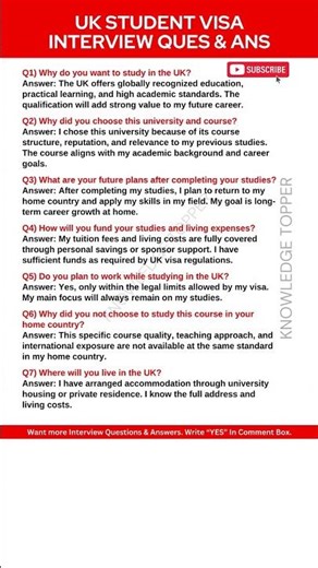 UK Student Visa Interview Questions and Answers | UK Study Visa Interview Questions and Answers