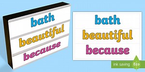 Year 1 and 2 Common Exception Words Light Box Inserts