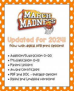 2024 Math Facts March Madness - Virtual AND Print!