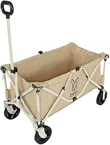 DOD Uma Foldable Wagon Cart with Wheels - Heavy Duty Collapsible Folding Wagon for All Outdoor Activities - Tan