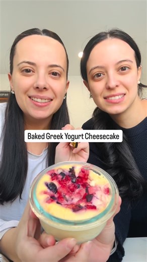 Holistic Dietitian Nutritionist on Instagram: "Dessert for breakfast but make it nourishing 🍰✨ Cheesecake style baked yogurt that feels indulgent but is packed with protein 💪 Single Serve Baked Greek Yogurt Cheesecake ⬇️ Ingredients 3/4 cup Greek yogurt (we used vanilla. If using plain add sweetener of choice) 1 egg 1 tsp vanilla extract (optional) Chopped berries for topping (I used strawberries and blueberries. Frozen works great too) Instructions 1️⃣ Preheat oven to 325°F 2️⃣ 